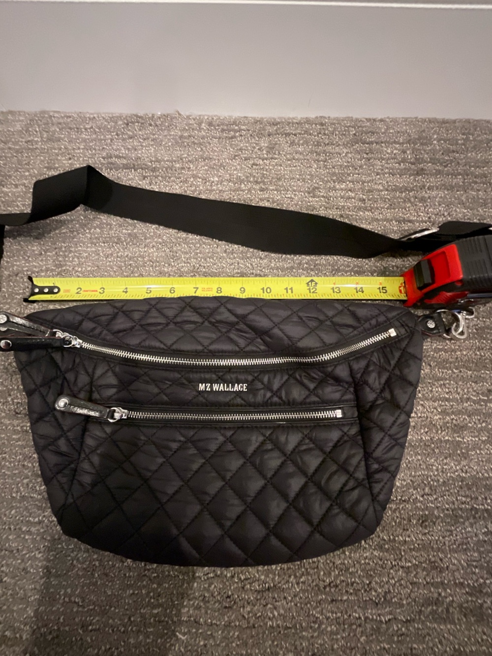MZ Wallace Crosby Crossbody Sling Bag - Black Nylon - Picture 6 of 8